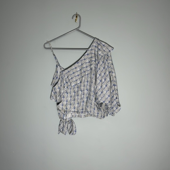 Anthropologie Maeve Pineapple Wrapped Ruffle Crop Size Medium - Picture 10 of 10
